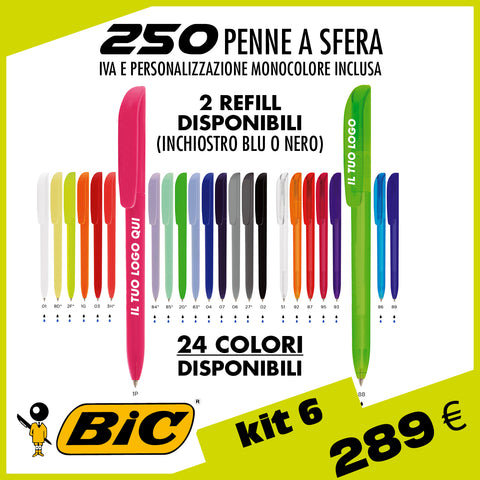 KIT 6 BIC® • 250 penne a sfera