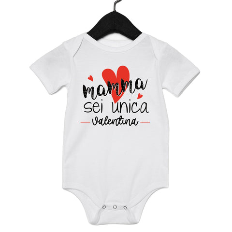 Body neonato MAMMA SEI UNICA con nome personalizzato